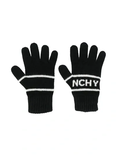 Givenchy Kids' Logo Embroidered Gloves In Black