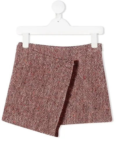 Il Gufo Kids' Fringed Edge Mini Skirt In Red