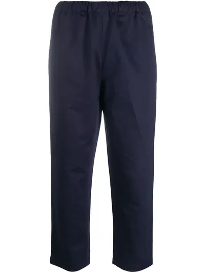 Marni Cropped Straight Trousers In Blue