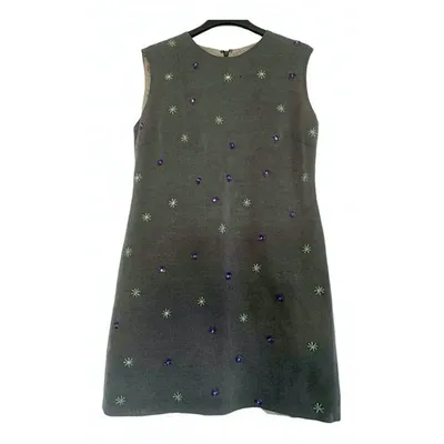 Pre-owned Alberto Biani Linen Mini Dress In Grey