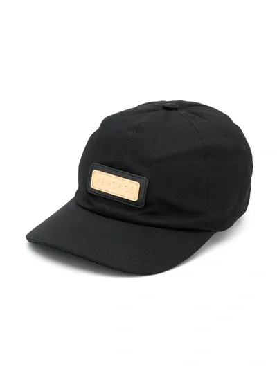 Young Versace Kids' Logo Plaque Baseball Cap In Black