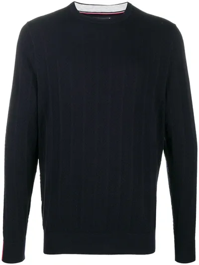 Tommy Hilfiger Herringbone Knit Jumper In Blue