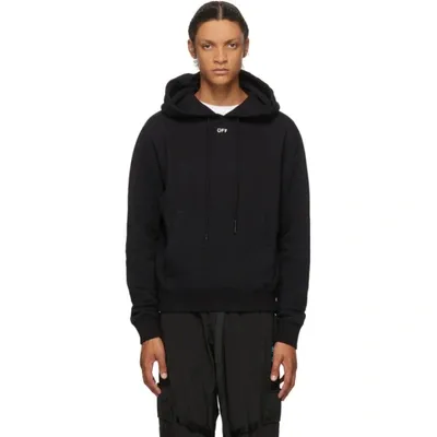 Off-white Arrows Stencil Print Hoodie In Black