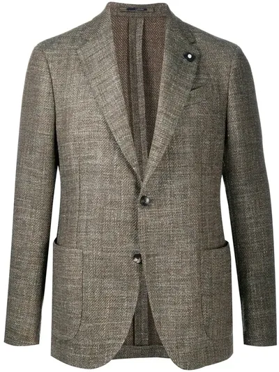 Lardini Tailored Single-breasted Blazer In Green