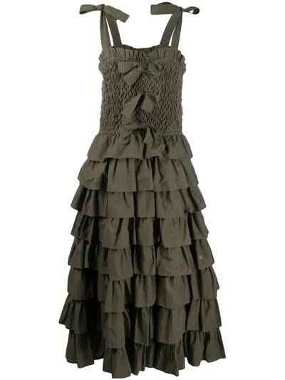 Ulla Johnson Roslyn Ruffled Cotton Dress In Green