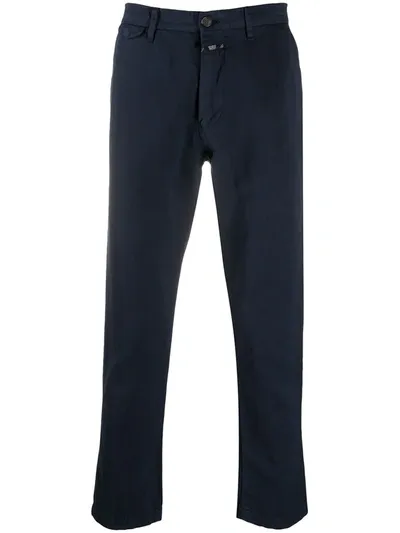 Closed Cropped Straight-leg Trousers In Blue