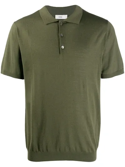 Closed Short Sleeve Wool Polo Shirt In Green