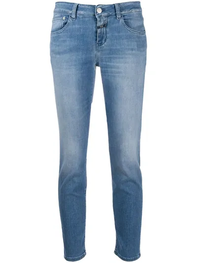 Closed Bleach Wash Skinny Jeans In Blue