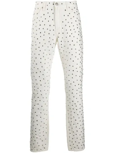 Stefan Cooke All-over Stud Trousers In White