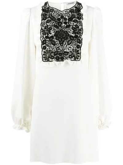 P.a.r.o.s.h Lace-panel Shift Dress In White