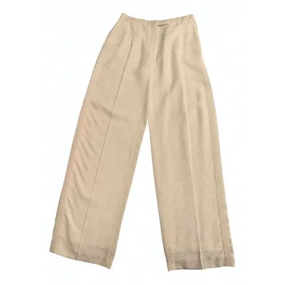 Pre-owned Alexander Mcqueen Straight Pants In White