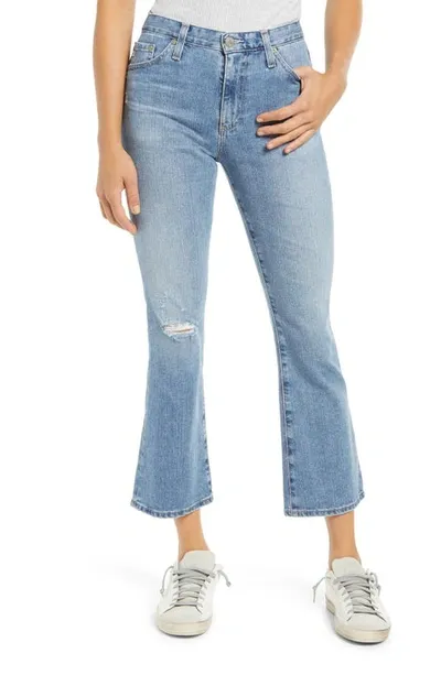 Ag Jeans Jodi Ripped Crop Flare Jeans In Blue