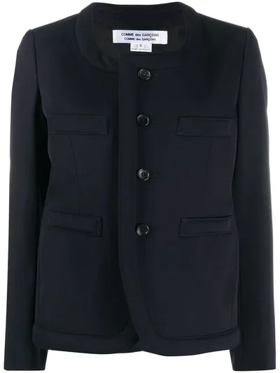 Comme Des Garçons Comme Des Garçons Tailored Single Breasted Jacket In Blue