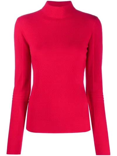 Emporio Armani Roll Neck Jumper In Red