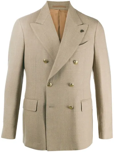 Gabriele Pasini Double Breasted Blazer In Neutrals