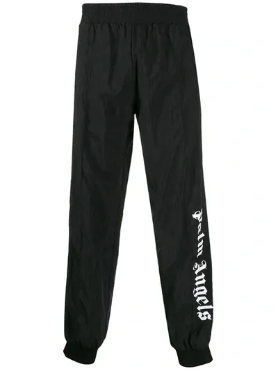 Palm Angels Side Tape Track Pants In Black