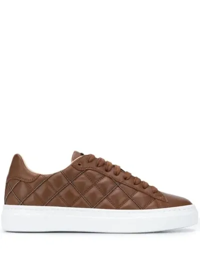 Fabiana Filippi Quilted Low-top Sneakers In Brown