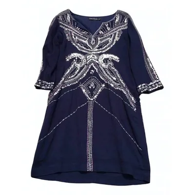 Pre-owned Antik Batik Mid-length Dress In Navy