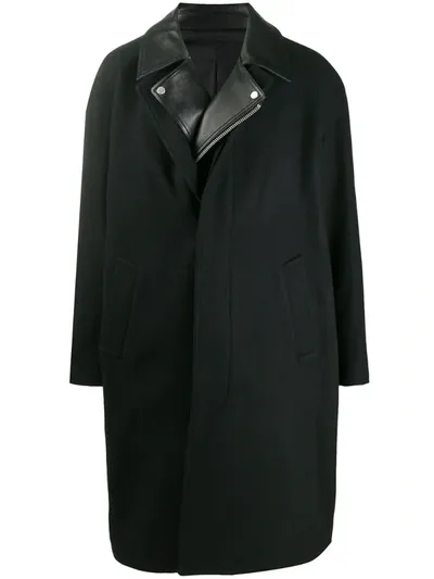 Juunj Layered Style Oversized Coat In Black