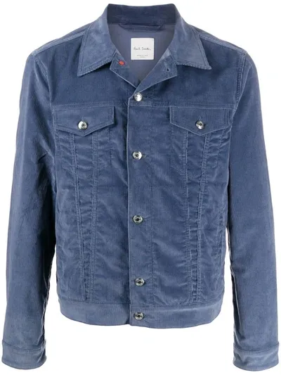 Paul Smith Western Corduroy Jacket In Blue