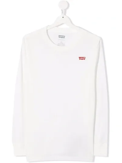 Levi's Teen Long-sleeved Cotton T-shirt In White