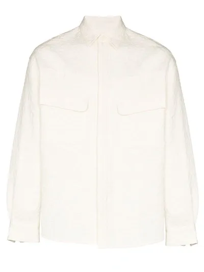 Ambush Floral-textured Buttoned Shirt In White