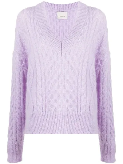 Laneus Chunky-knit Jumper In Purple