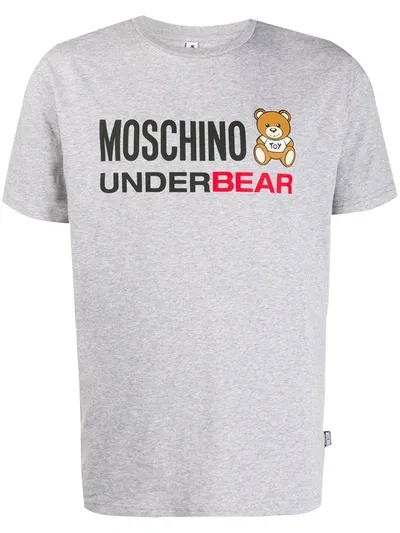 Moschino Slogan Print T-shirt In Grey