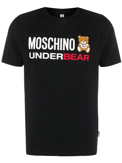 Moschino Slogan Print T-shirt In Black