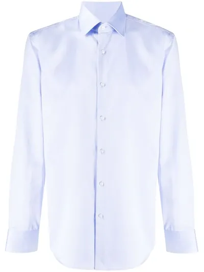 Hugo Boss Plain Button Shirt In Blue