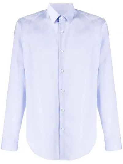 Hugo Boss Plain Button Shirt In Blue