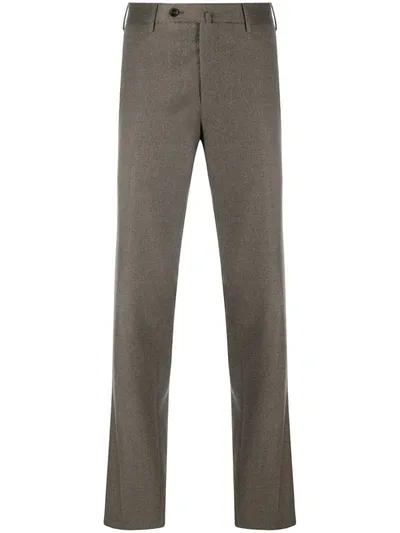 Pt01 Slim-fit Wool Trousers In Brown