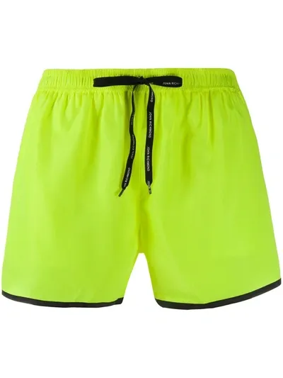 John Richmond Rian Logo-print Swim Shorts In Yellow