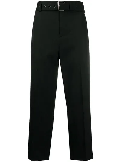 Jw Anderson Belted Cropped Trousers In Black