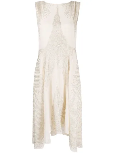 P.a.r.o.s.h Embellished Flapper Dress In Neutrals