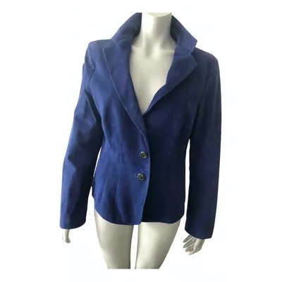 Pre-owned Escada Biker Jacket In Blue