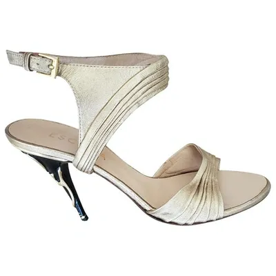 Pre-owned Escada Leather Sandal In Gold