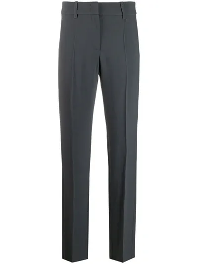 Emporio Armani High-waisted Tailored Trousers In Grey