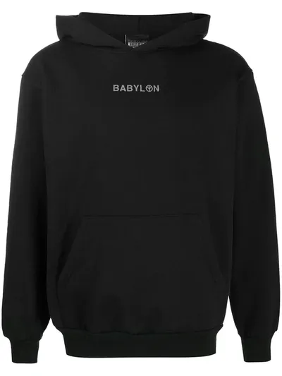 Babylon La Embroidered Logo Long-sleeved Hoodie In Black