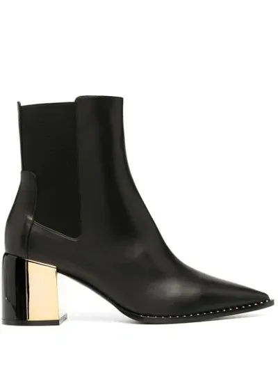 Casadei Metallic-heel Ankle Boots In Black