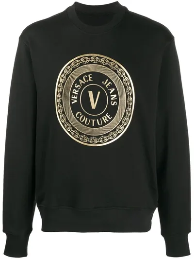 Versace Jeans Couture Chain Circle Print Sweatshirt In Black