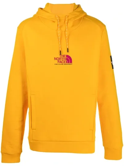 The North Face Fine Alpine Cotton Hoodie In Yellow