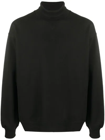 Moschino High Neck Sweatshirt With Logo Appliqué At Rear In Black