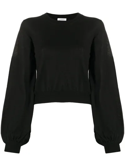 P.a.r.o.s.h Balloon-sleeved Sweater In Black