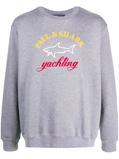 Paul & Shark Sweatshirt Mit Logo-print In Grey