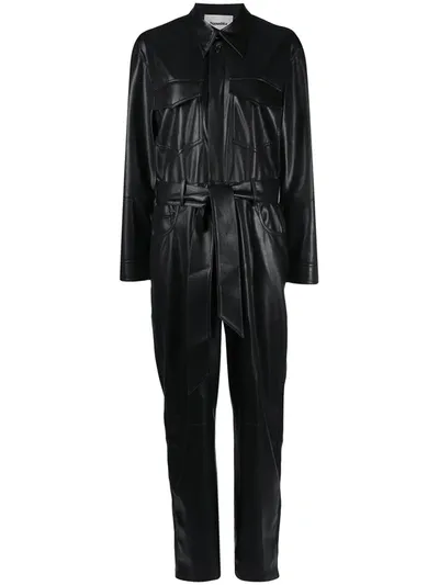 Nanushka Ashton Tie-waist Jumpsuit In Black