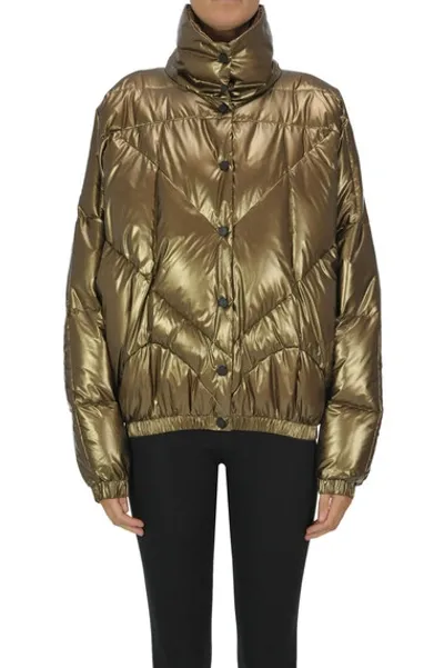 Pyrenex Metallic Effect Down Jacket In Gold