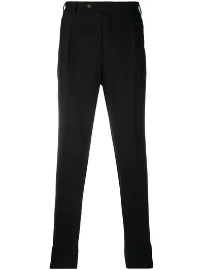 Pt01 Cropped Tailored Trousers In Black