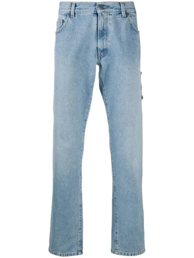 Moschino Overall Effect Straight-leg Jeans In Blue