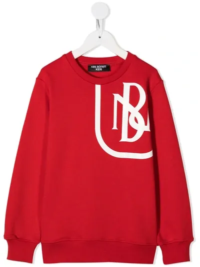 Neil Barrett Teen Graphic-print Crew Neck Sweatshirt In Red